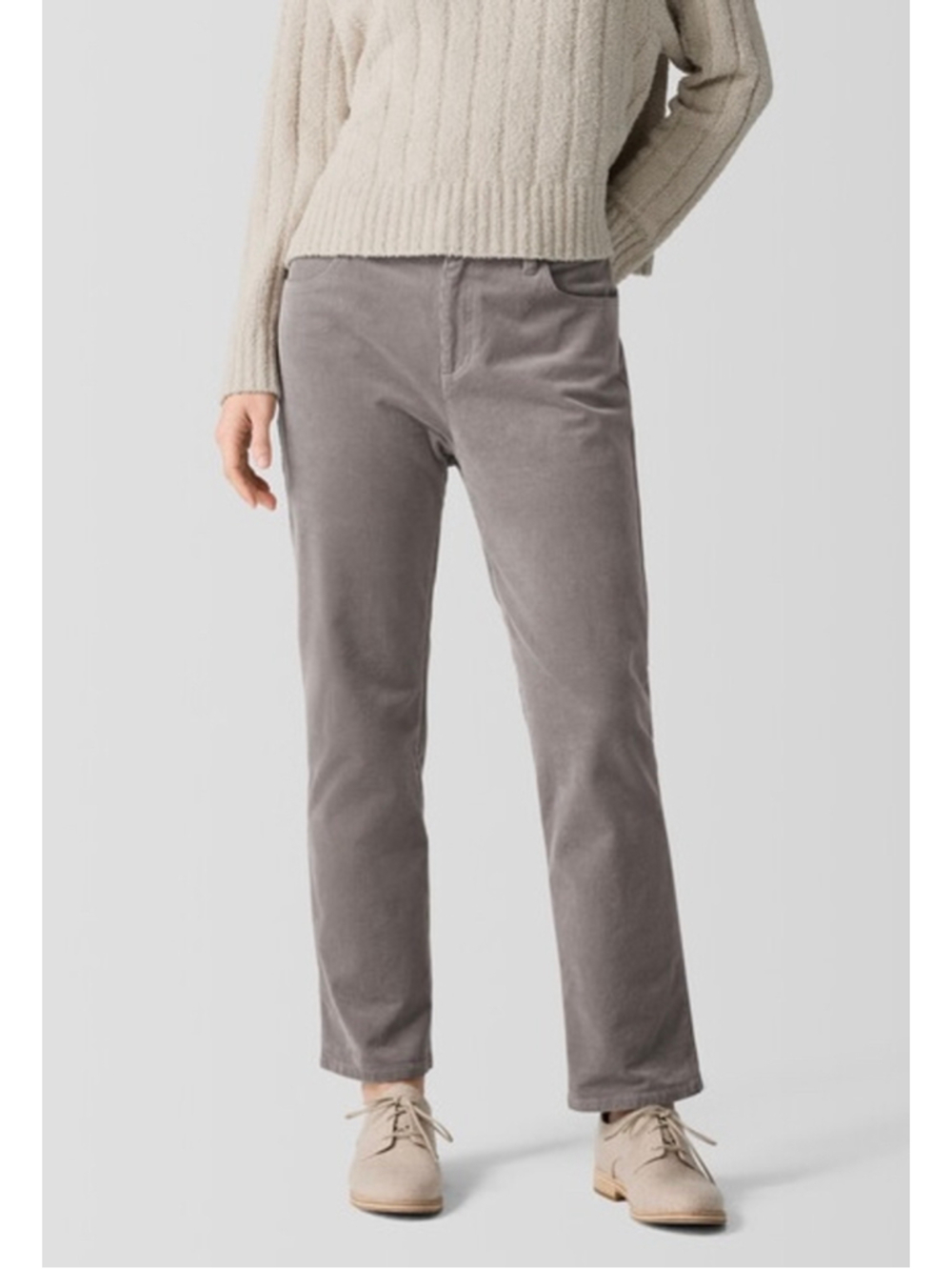 Eileen Fisher Organic Cotton Corduroy Pants Size S Taupe EUC